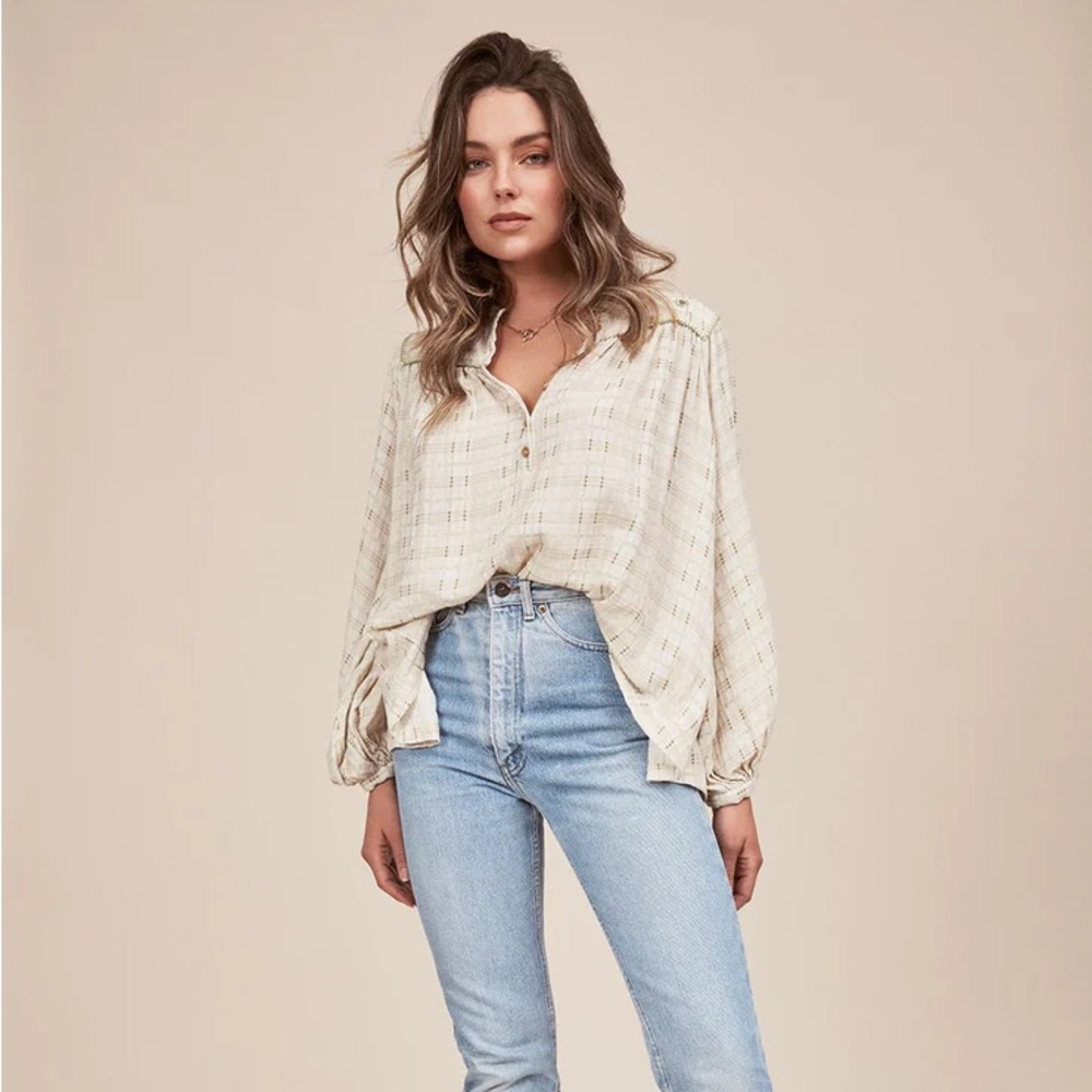 NWT Arnhem Poppy Blouse in Juniper Size US S/AU 8